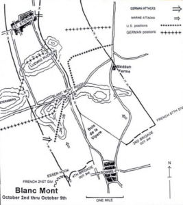 German and American battle lines at Blanc Mont, October 2nd thru October 10th